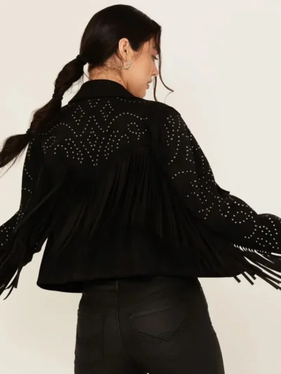 Idyllwind Women's Blair Fringe and Studded Faux Suede Snap Jacket