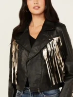 Idyllwind Women's Sparks Studded Thunderbird Fringe Leather Jacket