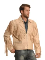 Mens Suede Fringe Western Jacket