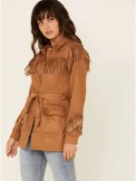 MINKPINK Women's Tan We Are Free Fringe Jacket