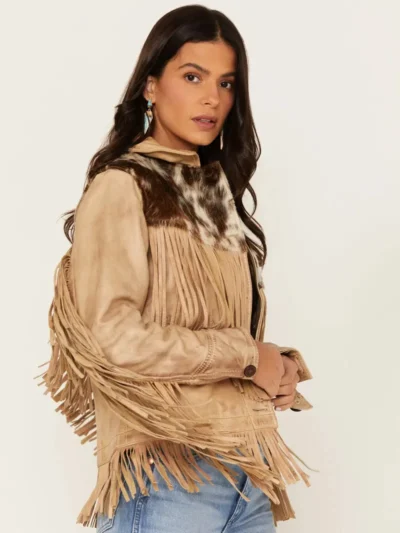 STS Ranchwear Women's Cowhide Frontier Fringe Jacket