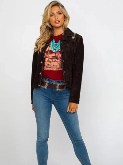 Scully Women's Boar Suede Beaded Fringe Jacket