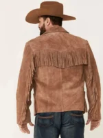 The Giant Fringe Suede Leather Jacket back side