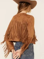 Vocal Women's Faux Suede Western Fringe Jacket