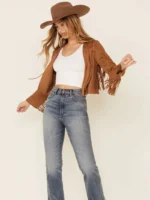 Vocal Women's Faux Suede Western Fringe Jacket