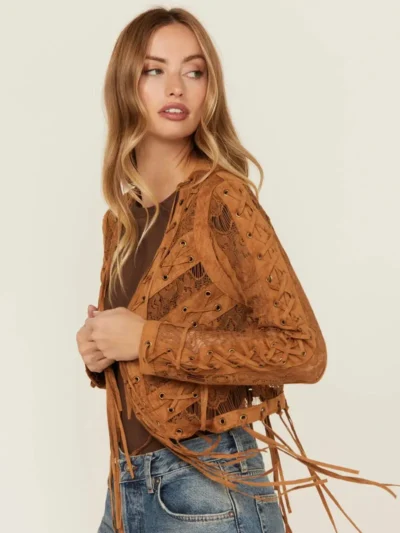 Vocal Women's Suede Tassel Jacket