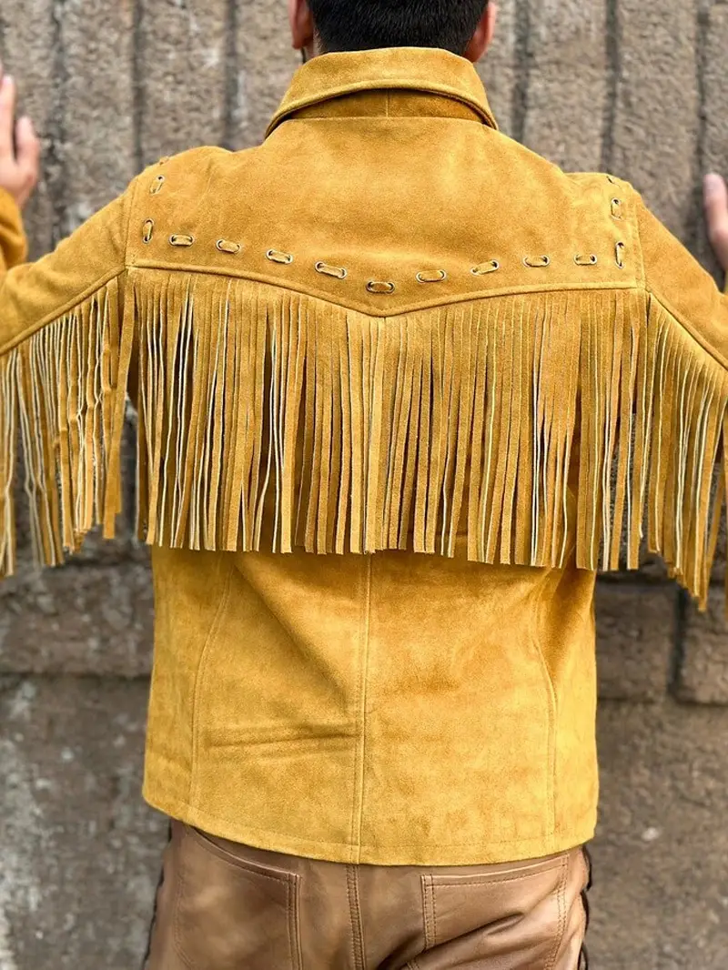 brown Western Style Suede Leather Fringe Jacket (3) brown Western Style Suede Leather Fringe Jacket 3 - Suede Fringe Jackets