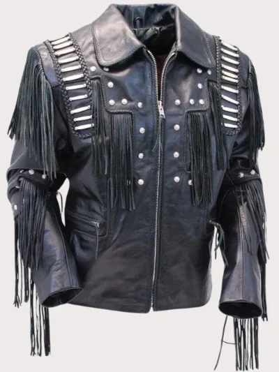 Bones And Braids Fringed Leather Jacket