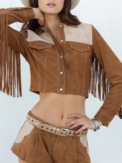 Cropped FRINGE Leather JACKET