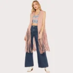 Fornia Women's Fringe Faux Suede Vest