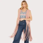 Fornia Women's Fringe Faux Suede Vest