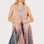 Fornia Women's Fringe Faux Suede Vest