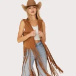 Fornia Women's Suede Fringe Vest