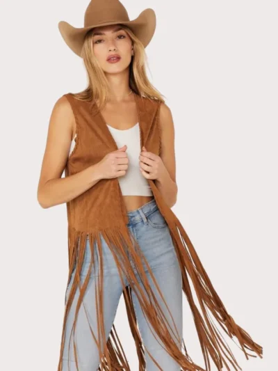 Fornia Women's Suede Fringe Vest