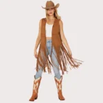 Fornia Women's Suede Fringe Vest