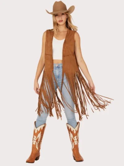 Fornia Women's Suede Fringe Vest