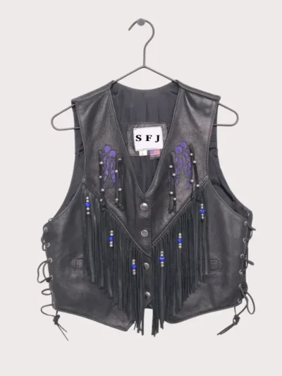 Fringe Leather Vest USA