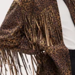 Fringe Suede Animal Print Jacket