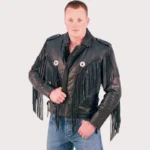 Fringed Leather Motorcycle Jacket