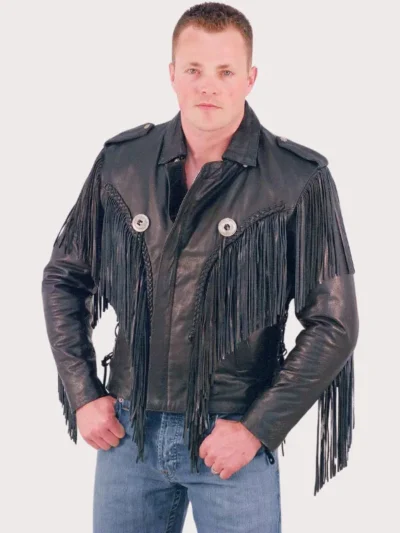 Fringed Leather Motorcycle Jacket
