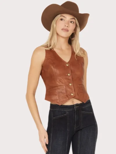 Idyllwind Women's Fitted Button-Down Leather Vest