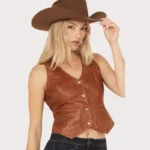 Idyllwind Women's Fitted Button-Down Leather Vest