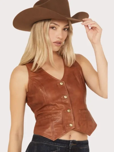 Idyllwind Women's Fitted Button-Down Leather Vest