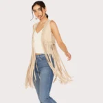 Idyllwind Women's Walnut Studded Fringe Faux Suede Vest