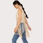 Idyllwind Women's Walnut Studded Fringe Faux Suede Vest