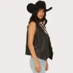 Mauritius Leather Women's Button-Down Leather Vest