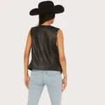 Mauritius Leather Women's Button-Down Leather Vest