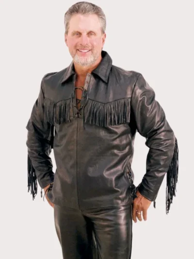 Premium Pullover Fringe Leather Shirt