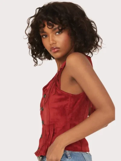 Rock & Roll Denim Women's Fringe Faux Suede Vest