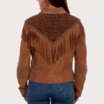 Scully Women's Leather Zip Front Fringe Jacket