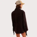 Women Brown Fringe Suede Jacket