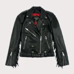 Women Fringe Leather Jacket