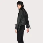 Women Fringe Leather Jacket
