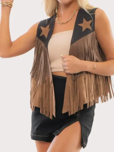 Women's Rodeo Star Suede Fringe Vest