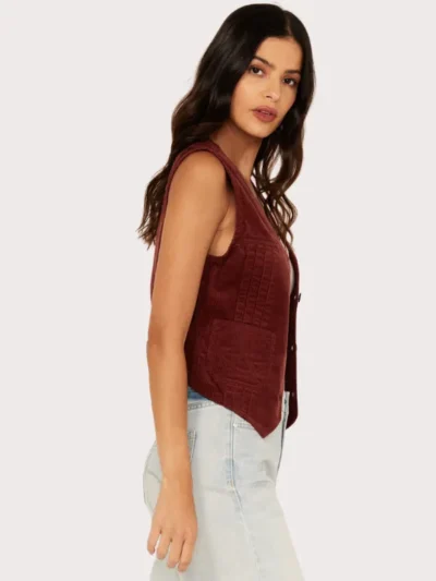 Wrangler Women's Corduroy Slim Fit Button-Down Vest